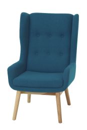 Teal Emily High Back Lounge Chair