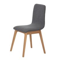 Marguerite Oak Dining Chair - Grey Fabric Upholstery