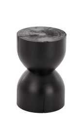 Otto Round Timber Stool - Black.  Also available in a Natural Finish.