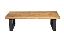 Viggo Elm Timber Coffee Table with Black Metal Base - Recycled Timber Table
