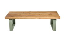 Viggo Reclaimed Elm Timber Coffee Table - Pale Eucalypt Base